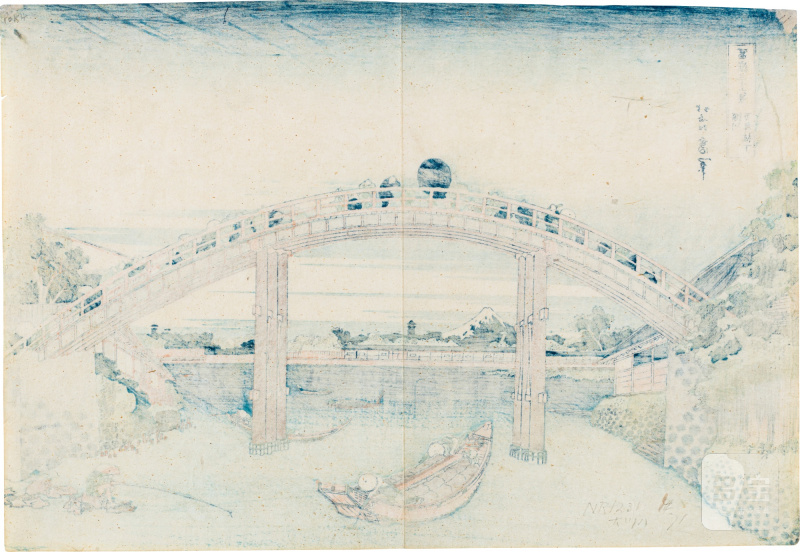 Katsushika Hokusai (1760-1849) | Under Mannen Bridge at Fukagawa (Fukagawa Mannen-bashi no shita) | Edo period, 19th century - 图2